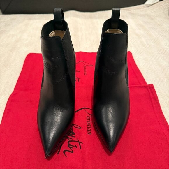 AUTHENTIC Black Crochinetta 100mm, Christian Louboutin, Size 37 (Not For Bundle) - Picture 3 of 11